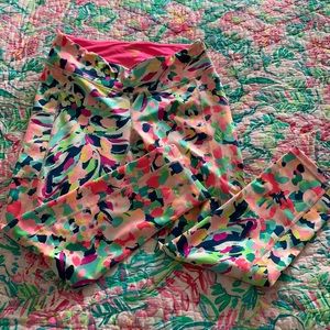 Lilly Pulitzer Luxletic weekender midi legging multi pina colada club sz m